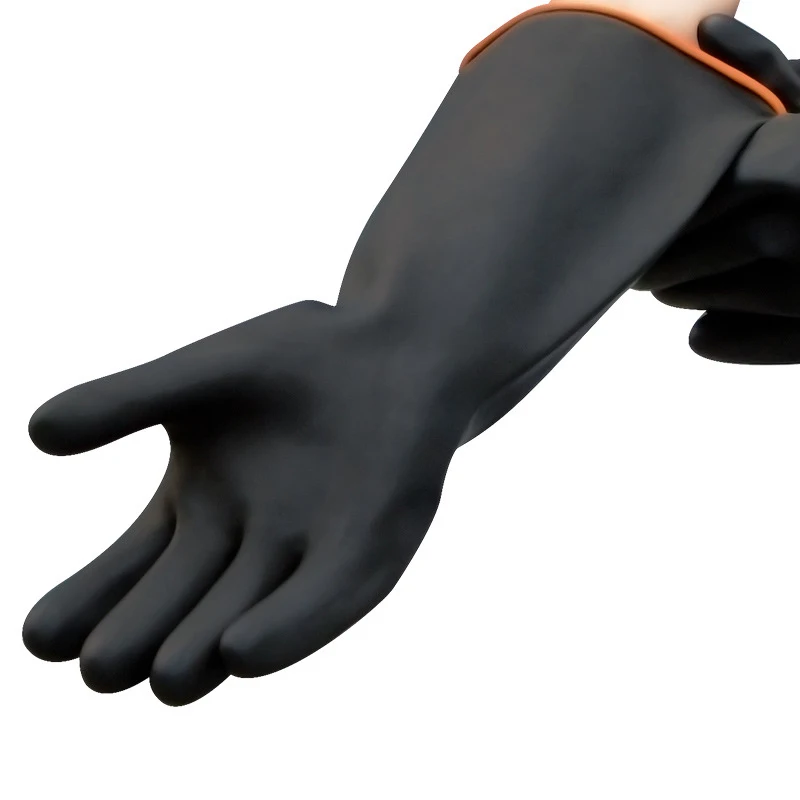 Сверхпрочные резиновые перчатки, химически устойчивые к муриатическим кислотам, натуральные противоскользящие латексные перчатки, защитные безопасные рабочие Промышленные Перчатки