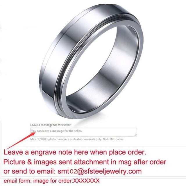 Stainless Steel Spinner Ring Mens Wedding Brands 6mm Black IP Love Promised Ring Jewelry