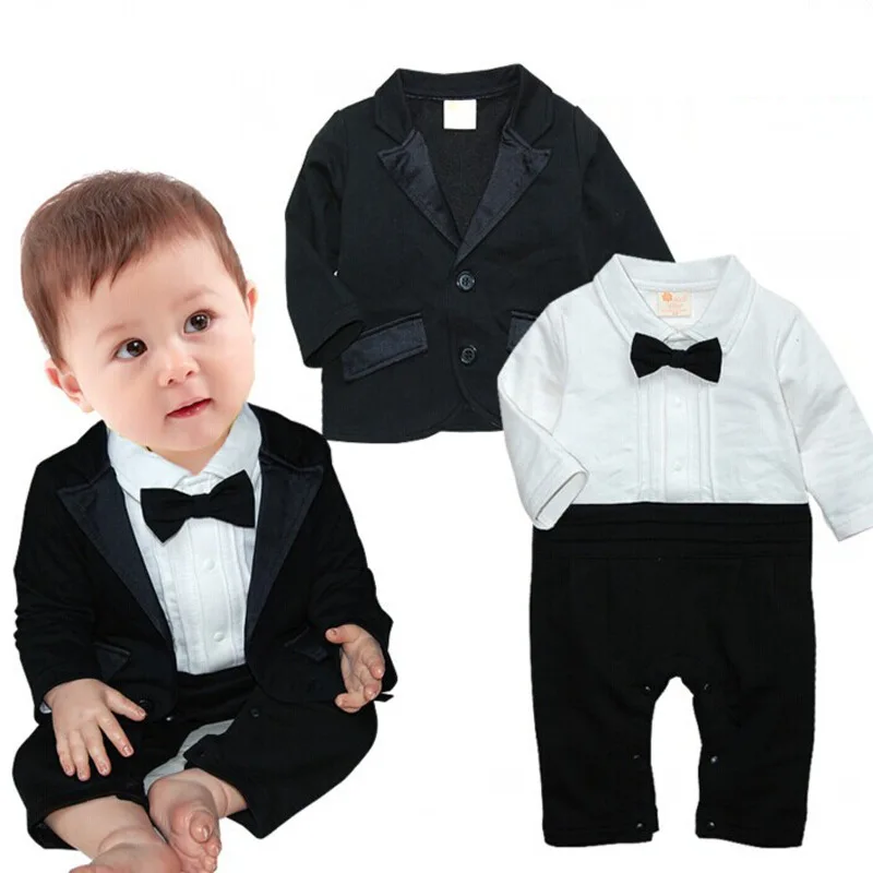 

Spring Autumn Baby Boy Clothing Set Gentleman Cravat Baby Romper + Outerwear Coat 2pcs Baby Set Infant clothes Newborn Suit