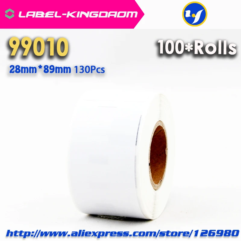 100 Rolls Dymo Compatible 99010 Label 28mm*89mm 130Pcs/Roll for LabelWriter400 450 450Turbo Printer Seiko SLP 440 | Компьютеры и офис