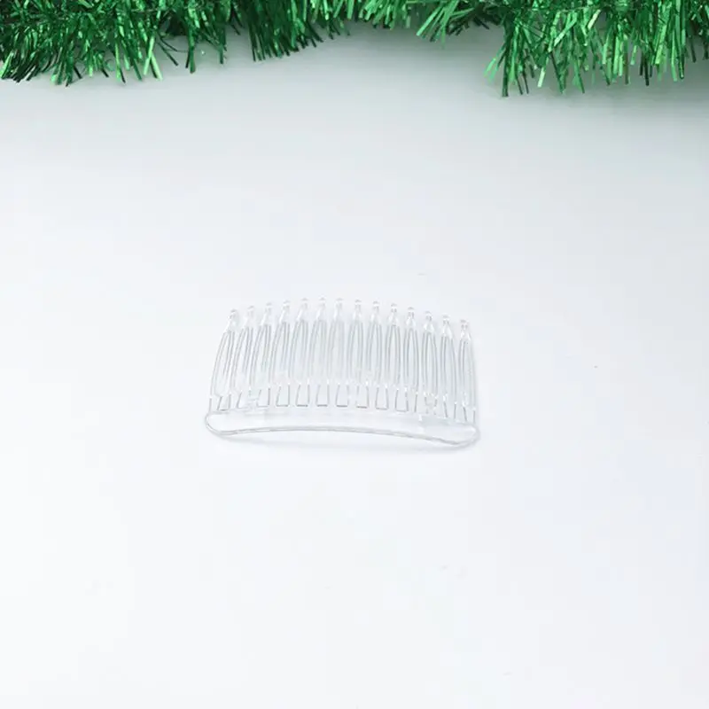 7x5cm 15 Teeth Fancy DIY Plastic Hair Clip Comb Women Bridal Wedding Veil Holder Transparent Beauty Tool veil accessories image_2