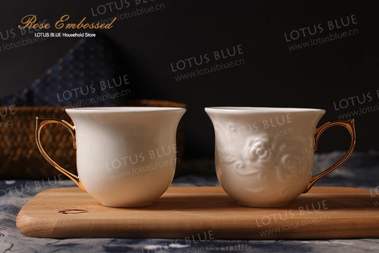 Рельефные розы Европейский стиль кофейная чашка блюдце набор британский черный чай чашка блюдо элегантный благородный белый porcelian чашка