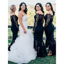 black long sleeve bridesmaid dress