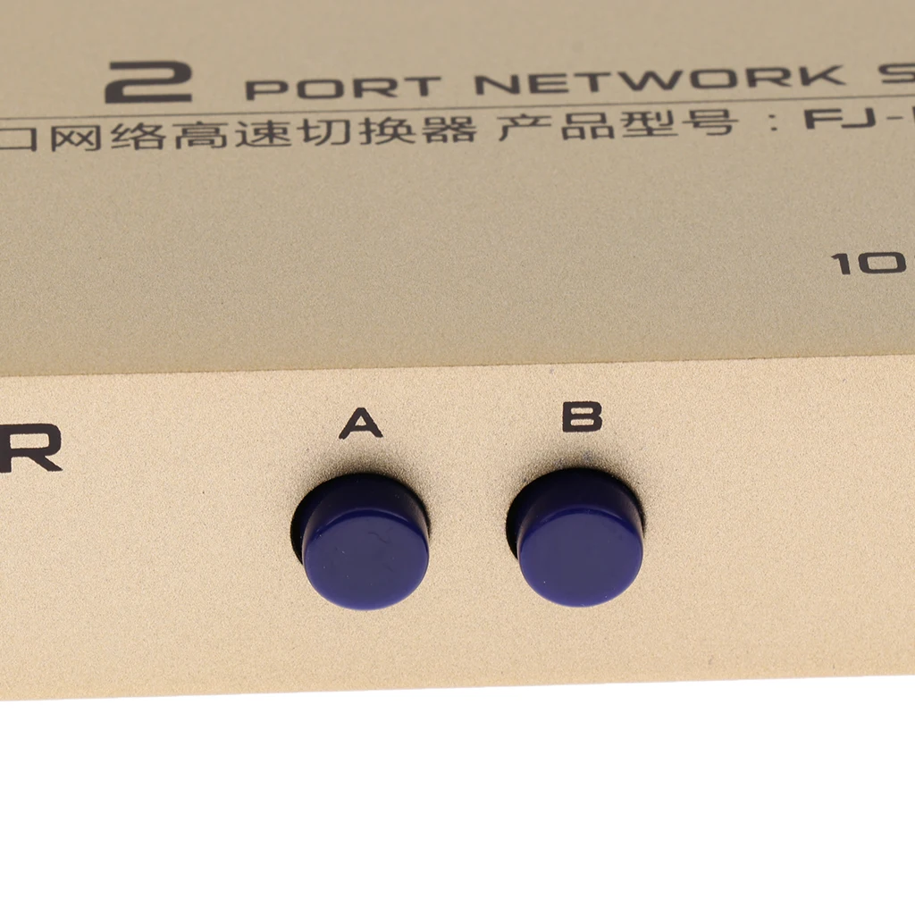 2Port AB Manual Network Sharing Switch Box 2In1/1In2 RJ45 Ethernet Switcher