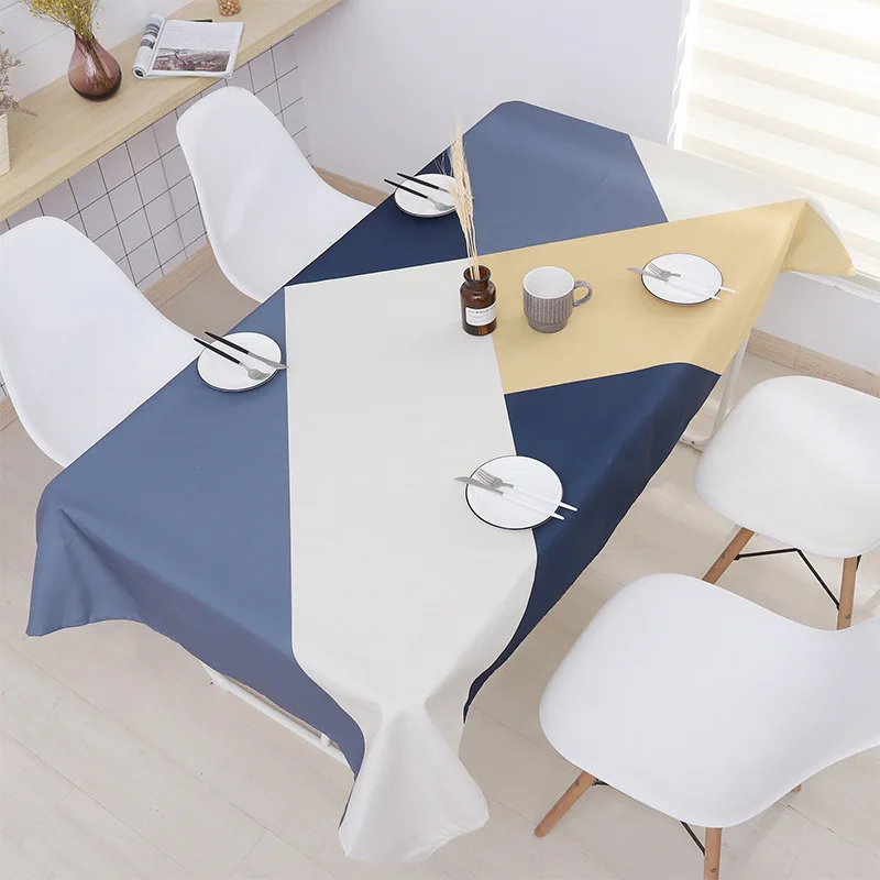 Creative Patchwork Color Waterproof Table Cloth 1pcs Quality Thicken Farbic Table Cover Home Dinner End Tablecloth tafelkleed - Цвет: fengche
