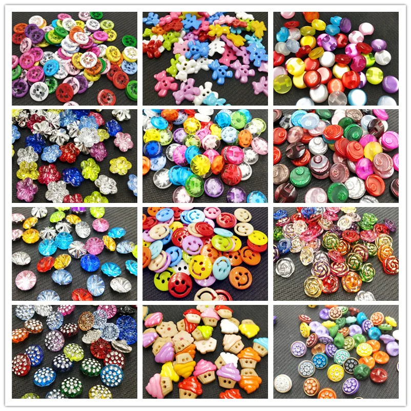 

30pcs/pack mix size DIY Making Hand Knitting doll's clothing Buttons Resin Promotions Mixed Sewing Scrapbook