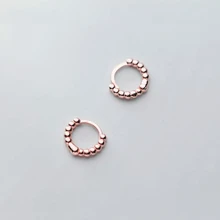 Серебро 925 пробы 7 мм/10 мм кольцо Каффа зажим для женщин девочек модные маленькие бусины широкие серьги серебряные ювелирные изделия