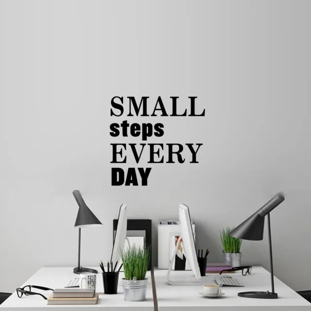 Inspirational Quotes Small Step Every Day Removable Wall Decal Vinyl