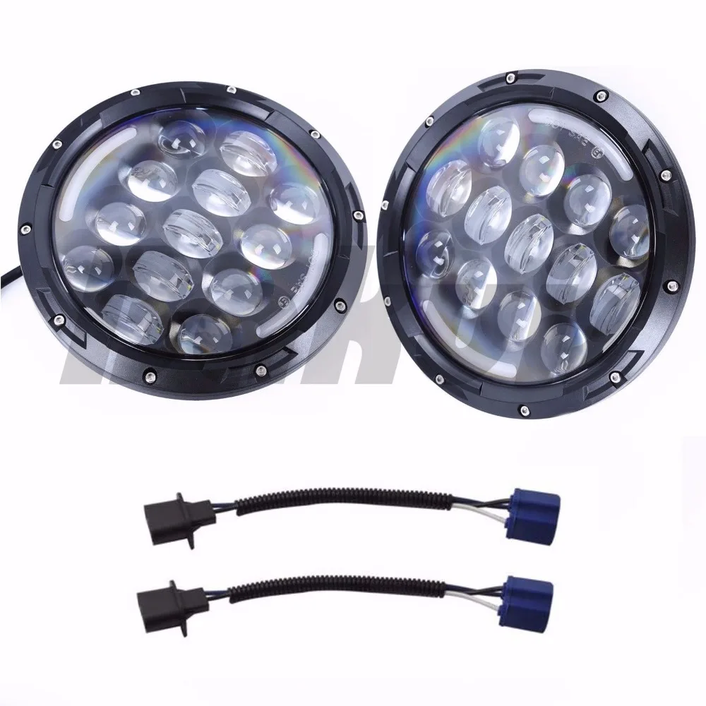 For Lada 4x4 Niva 2 PCS 105W 7 Inch Round LED Headlight With White Amber Turn