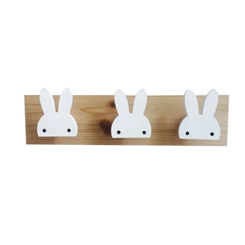 

Cute Wooden Bunny Hook Rail For Kids Room Wall Decorate Hanger Hook For Kids Birthday Present