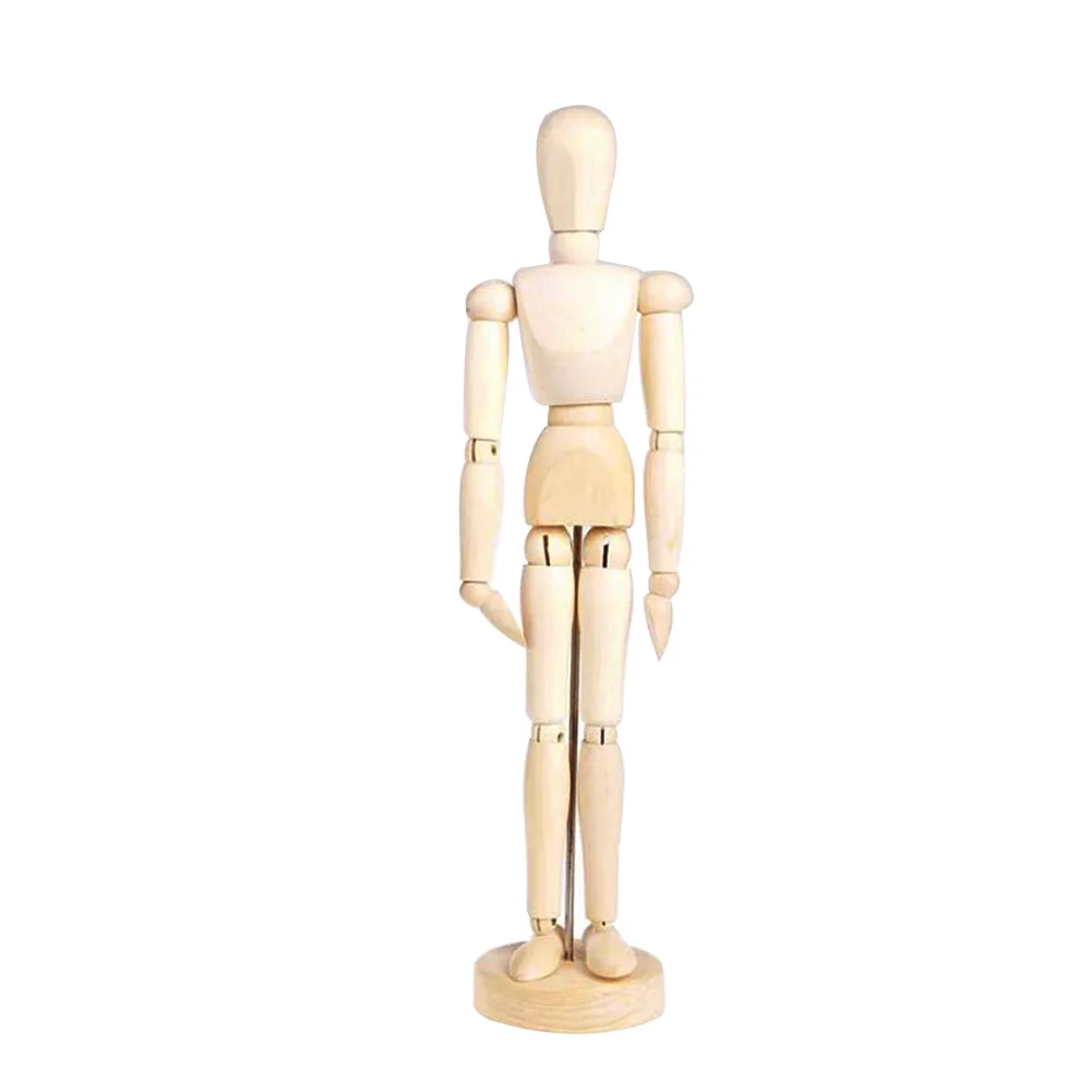 

For Children House Decoration Cartoon Blockhead Artist Unisex Figures Man Drawing Toy Wooden Jointed Doll Sketch Model Painting