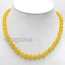 8 мм желтый круглый камень 1" Цепочки и ожерелья shipping-nec5647