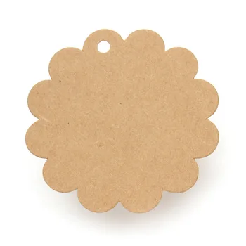 

100pcs/lot Blank Brown Kraft Paper Marked Blank Card Hand Draw Tags Labeled Card Circular Lace Jewelry Packaging Label F2753