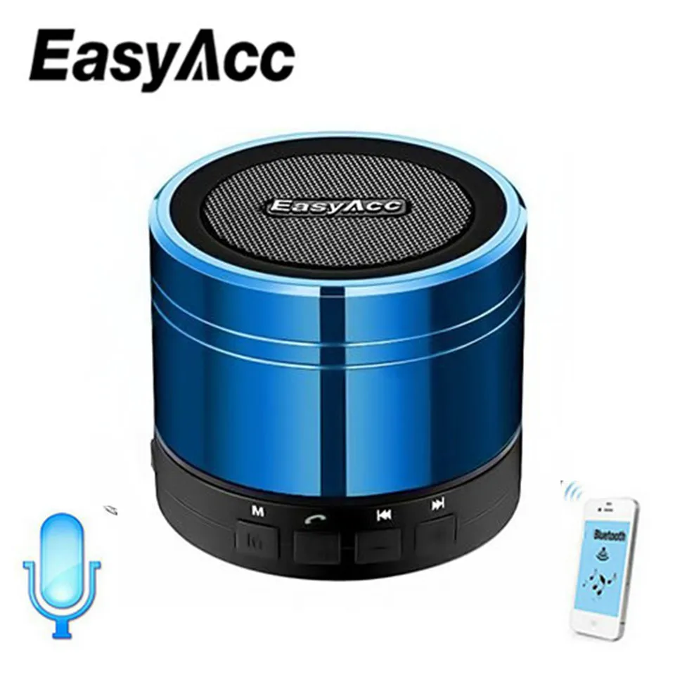 

EasyAcc Mini Bluetooth Speaker with Microphone Portable Rechargeable Micro SD Card USB Sticks FM Radio Function Music Suction