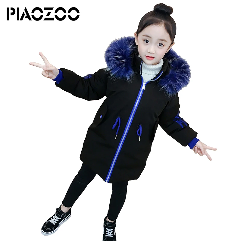 

High quality girls fashion 2018 Thick Warm Down Jackets long style warm girl coats winter Hooded waistband coat for children P20