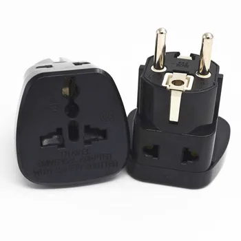 

10pcs 1to2 Electrical socket US AU EU UK to EU Euro Germany Converter Household Plugs Wall Power Outlet Sockets with safety door