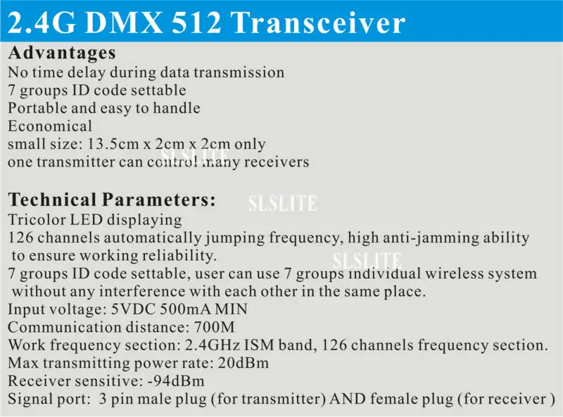 10 XLOT SLSLITE Привет-Качество Беспроводной беспроводной контроллер DMX DMX512 DMX передатчик приемник сигнала при разнесённом приёме 2,4G Беспроводной пульт дистанционного управления