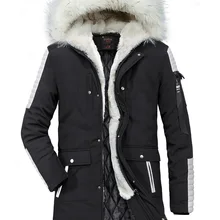 Длинная хлопковая куртка с капюшоном мужское зимнее пальто с меховым капюшоном русская одежда защищающие от ветра толстые теплые Верхняя одежда плюс размер Топы Зимняя верхняя одежда