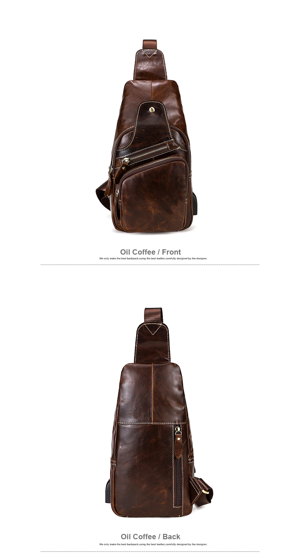 Sling Bag Men Genuine Leather Messenger Bags USB Charging Chest Bag (11)