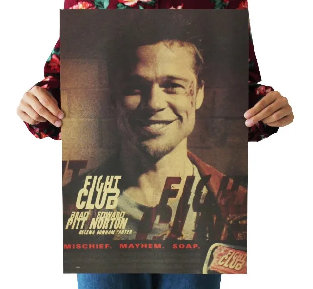 

Fight Club Vintage Kraft Paper Movie Poster Map Home Decor Art Supplies Retro Posters and Prints