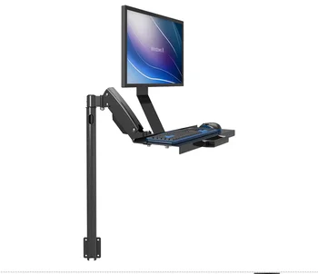 

W815A Gas Spring Arm Full Motion Customized Floor Stand Keyboard Monitor Holder Stand Working