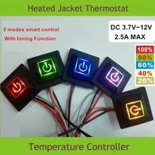 3,7~ 12 В низковольтный нагревательный термостат, регулятор температуры для электрогрелки, аксессуары, силиконовый кнопочный переключатель