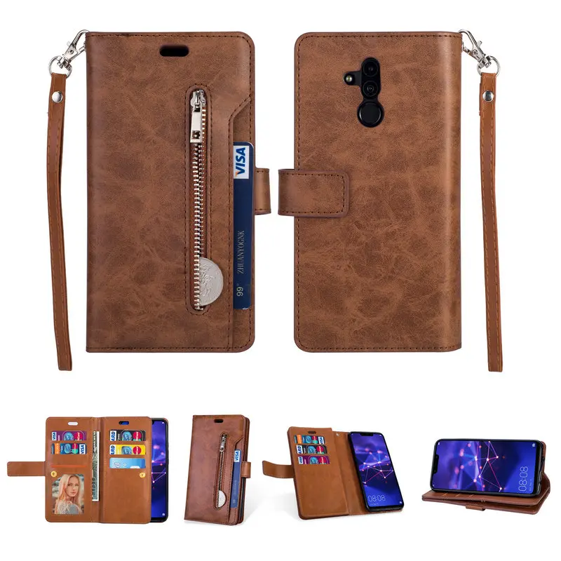Huawei Mate 20 Pro Case Funda Huawei Mate 20 Lite Case P30 Lite Luxury Flip Cover Zipper Wallet for Huawei P30 Pro Case P20 Lite
