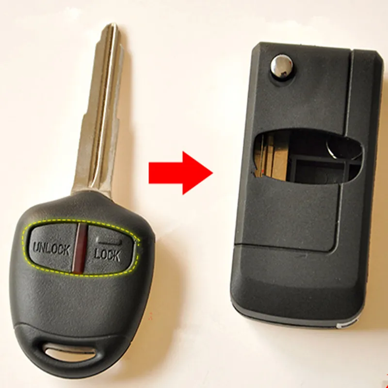 

DAKATU 2 Buttons Modified key shell Case For Mitsubishi Jin Hyun Jin Chang Grandis Outlander Car Key Blanks With Right Key Blade