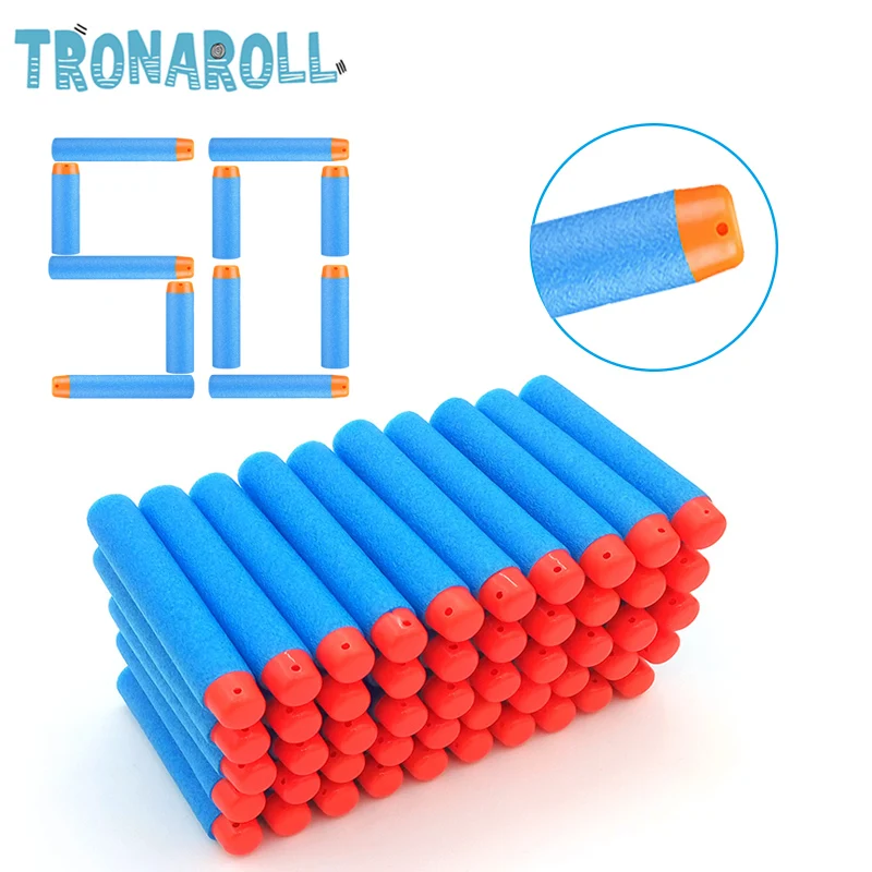 50 шт., Мягкая головка с полым отверстием, 7,2 см, запасная Дротика, игрушечный пистолет, пули для Nerf, пули N-strike, элитная Серия, мягкая Дротика, игрушечный пистолет