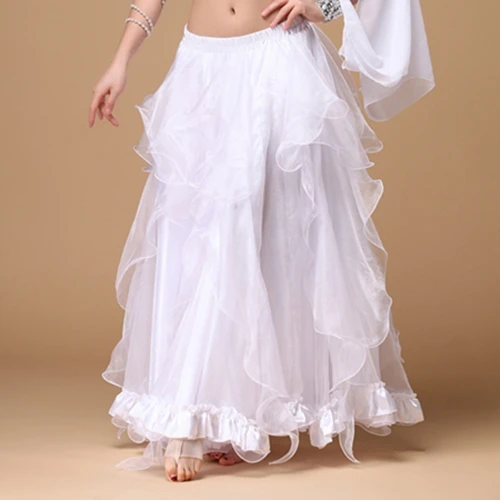 Живота танцевальный костюм аксессуары Макси Длинная юбка представление Сторона Сплит Юбки для танца живота - Цвет: White