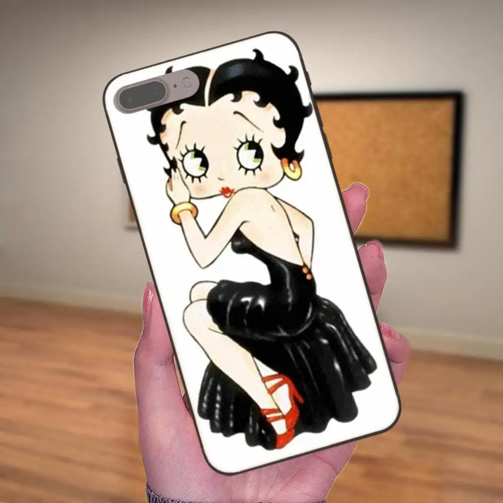 Чехол накладка из ТПУ для Xiaomi Mi Mix Max Note 2 2S 3 5X 6 6X 8 9 SE A1 A2 Lite Play Pro F1 Sexy Cartoon Girl Betty Boop