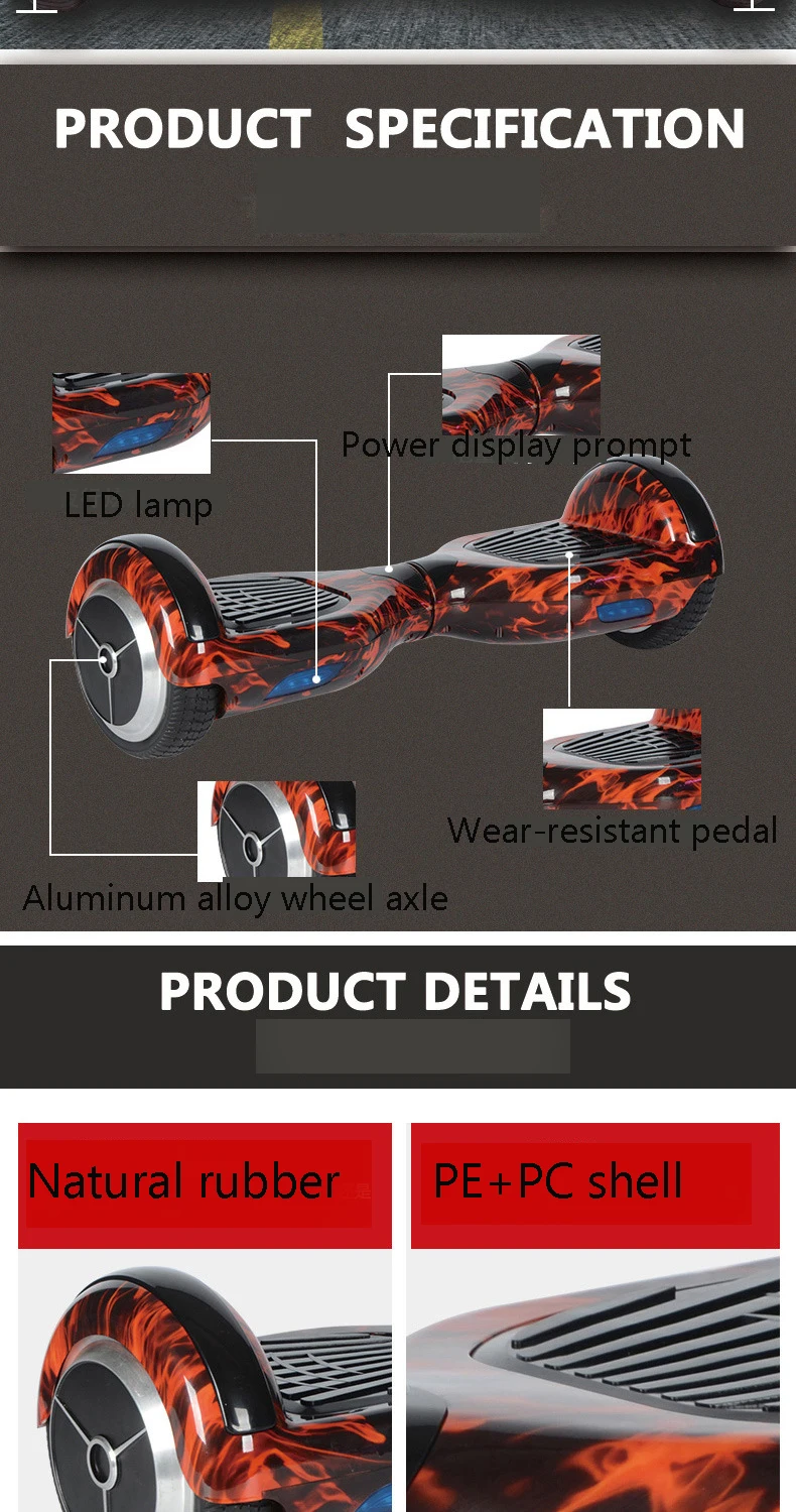Perfect Electric Scooter Hoverboard ProtableS Incloud Bag ding 6.5 Inch 42V  Two Wheels  Self Balance for Adult Men Women Scooter 5