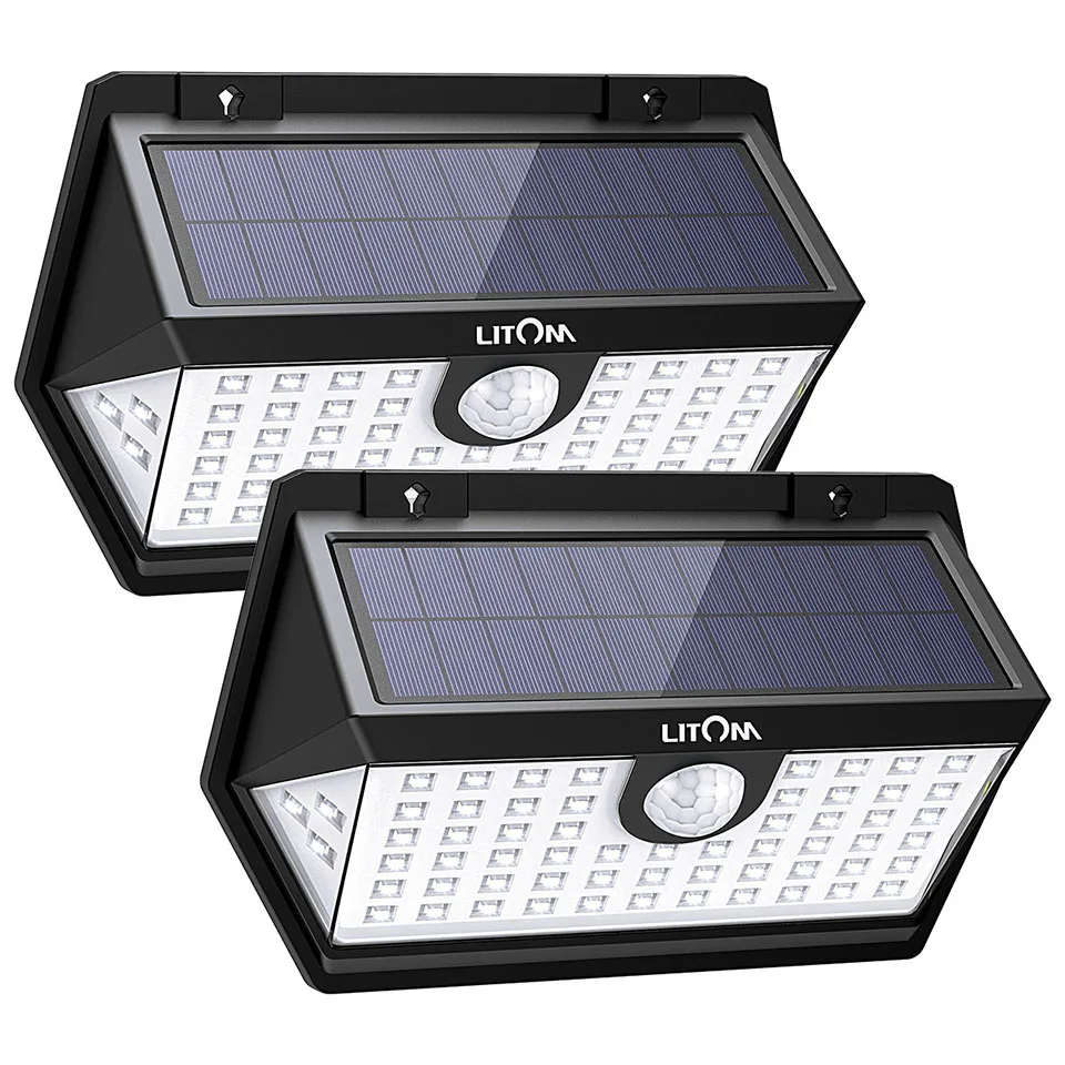 2PCSLot Litom CD184 63 LED Solar Lights ip65 Waterproof Solar Panel (8)