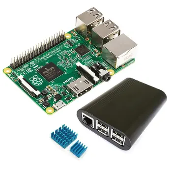 

Raspberry Pi 2 Model B+Enclosure Case(Black Slim Edition)Case+Heatsink Type A Starter Kit