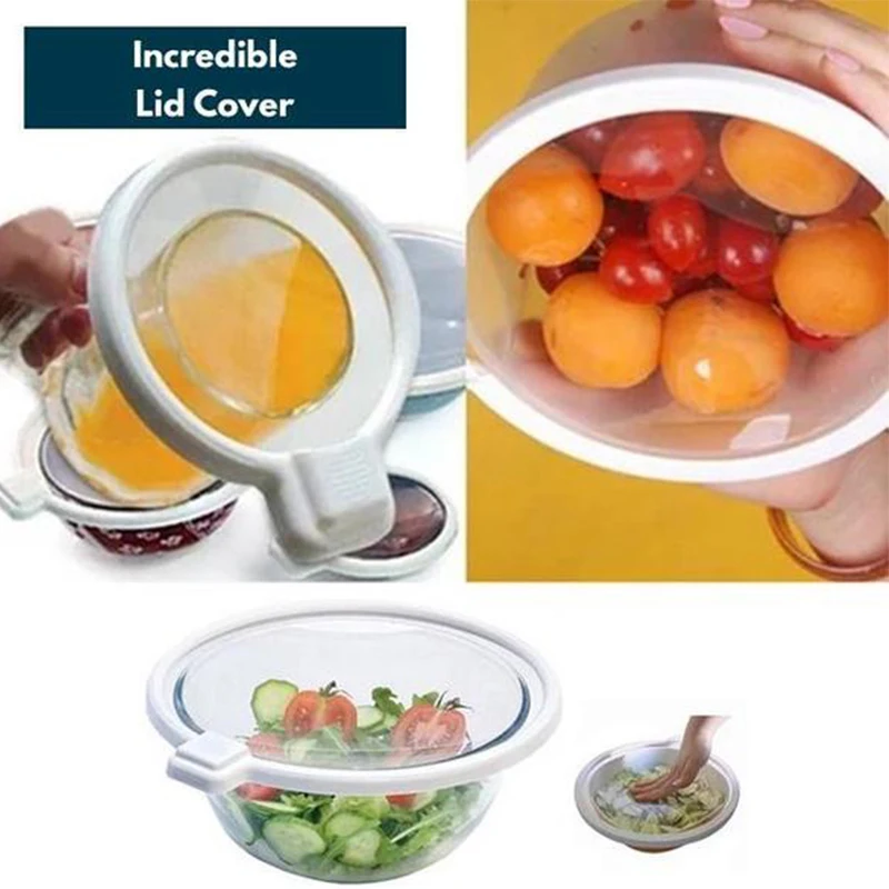 

Incredible Lid Cover Vacuum Fresh Covers Reusable Durable Food Preservation Cover for Keeping Food Fresh and Microwave Safe