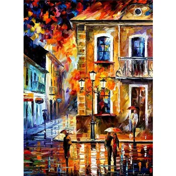 

Street night scene 3D Full Square Diamond painting Round Unfinished Diamond Embroidery Sale rhinestones pictures Home decoration