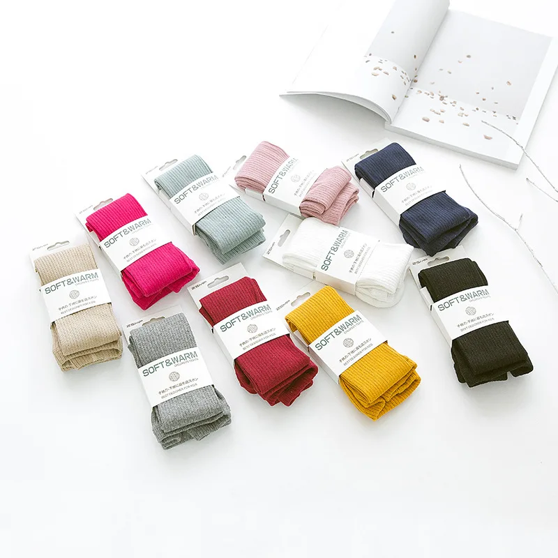 

Baby Girl Solid Candy Color Autumn Winter Tight High Quality Double Purl Cotton Knitting Pantyhose For Girls Children Tight Girl