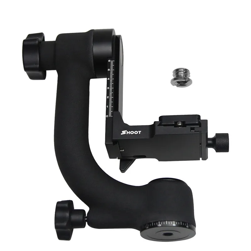 Aluminum Alloy 360 degree Panoramic Gimbal Tripod Head Ball Mount Tray