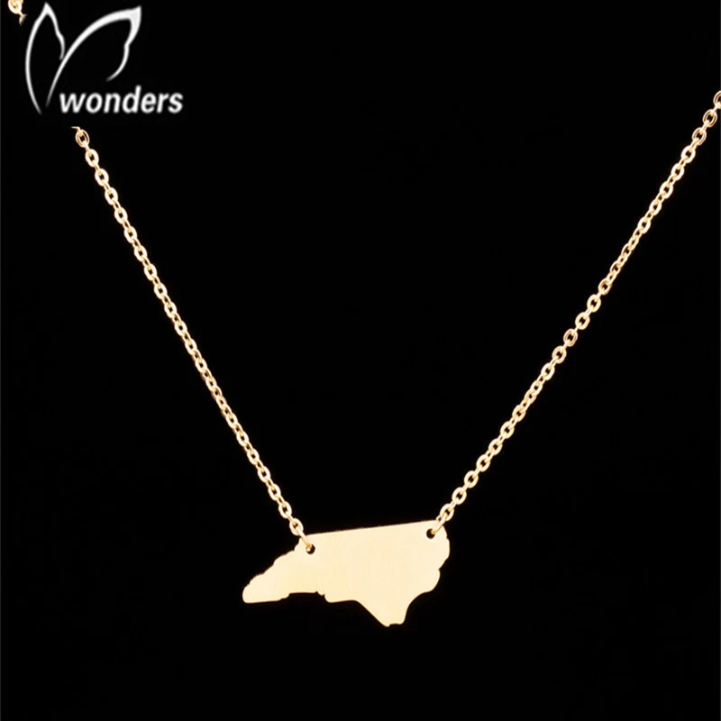 Stainless steel vintage jewelry North Carolina State necklace pendant