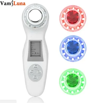 

Ultrasonic face massager cleaner with LCD cordless -ion photon home beauty care device for deep cleaning, face lift