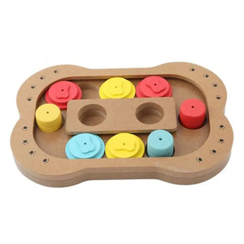 

Pet Toys Claw Bone Shape Food Feeder Interactive Wooden Puzzle Toy Dog Toys Educational IQ Training Game Plate