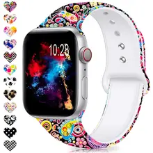Спортивный силиконовый ремешок Joyozy для Apple Watch, 38 мм, 42 мм, 40 мм, 44 мм, мягкий ремешок, мультяшный браслет для мужчин и женщин, для iwatch, серия 4, 5, 3, 2, 1