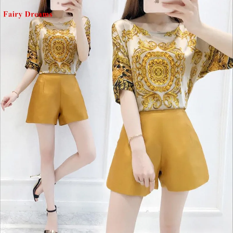 Fairy Dreams Two Piece Set font b Women s b font Suits Print font b Shirt