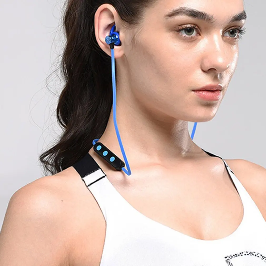 T22 Sports Wireless Bluetooth Earphone Magnetic Attraction Headset Waterproof Earphone Build-in Mic Pluggable TF card