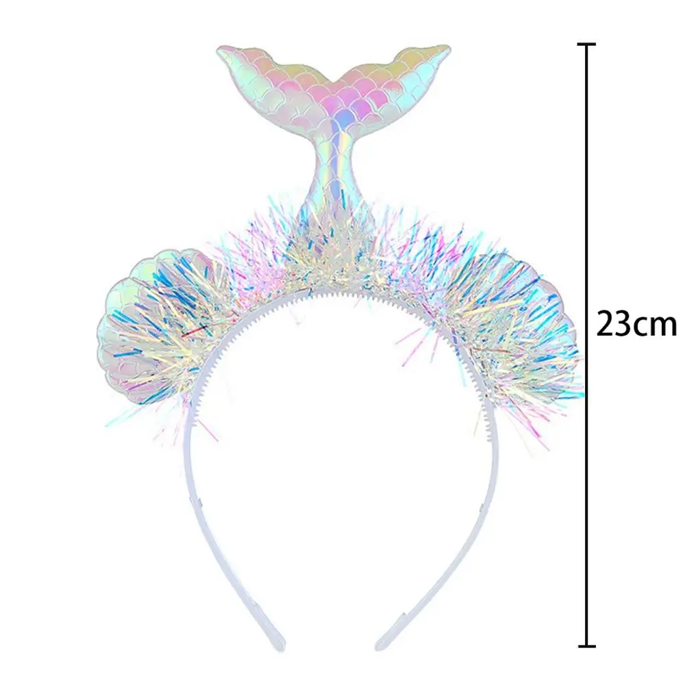 Taoup 1 шт. золотой хвост маленькой русалки головная повязка, аксессуары для волос Русалка Вечерние Декор поставки для ребенка деко день рождения Babyshower - Цвет: Mermaid Headband 4