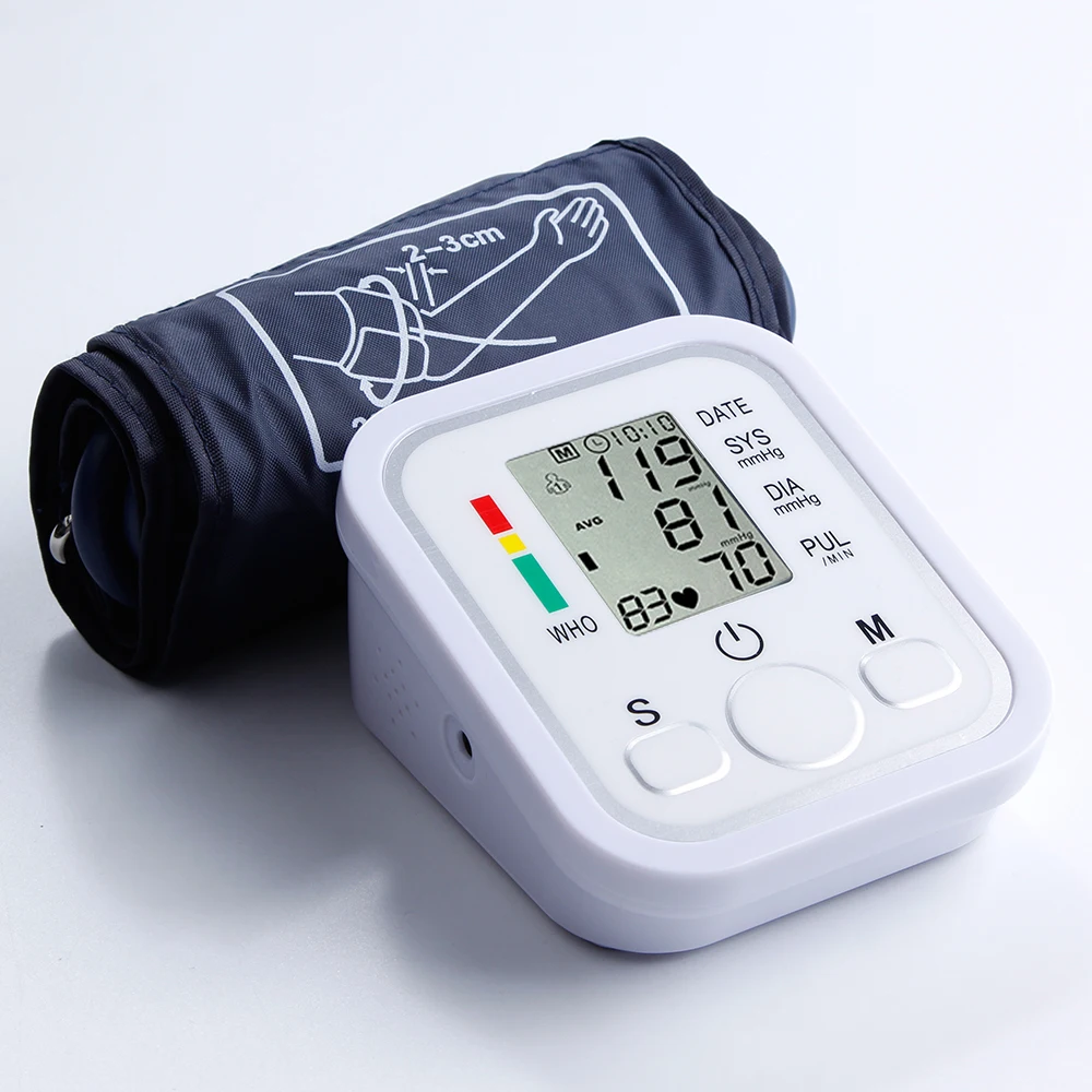 

Medical Equipment Digital Blood Pressure Monitor Upper Arm Pulse Oximeter Automatic LCD Screen Memory Mode Tonometer