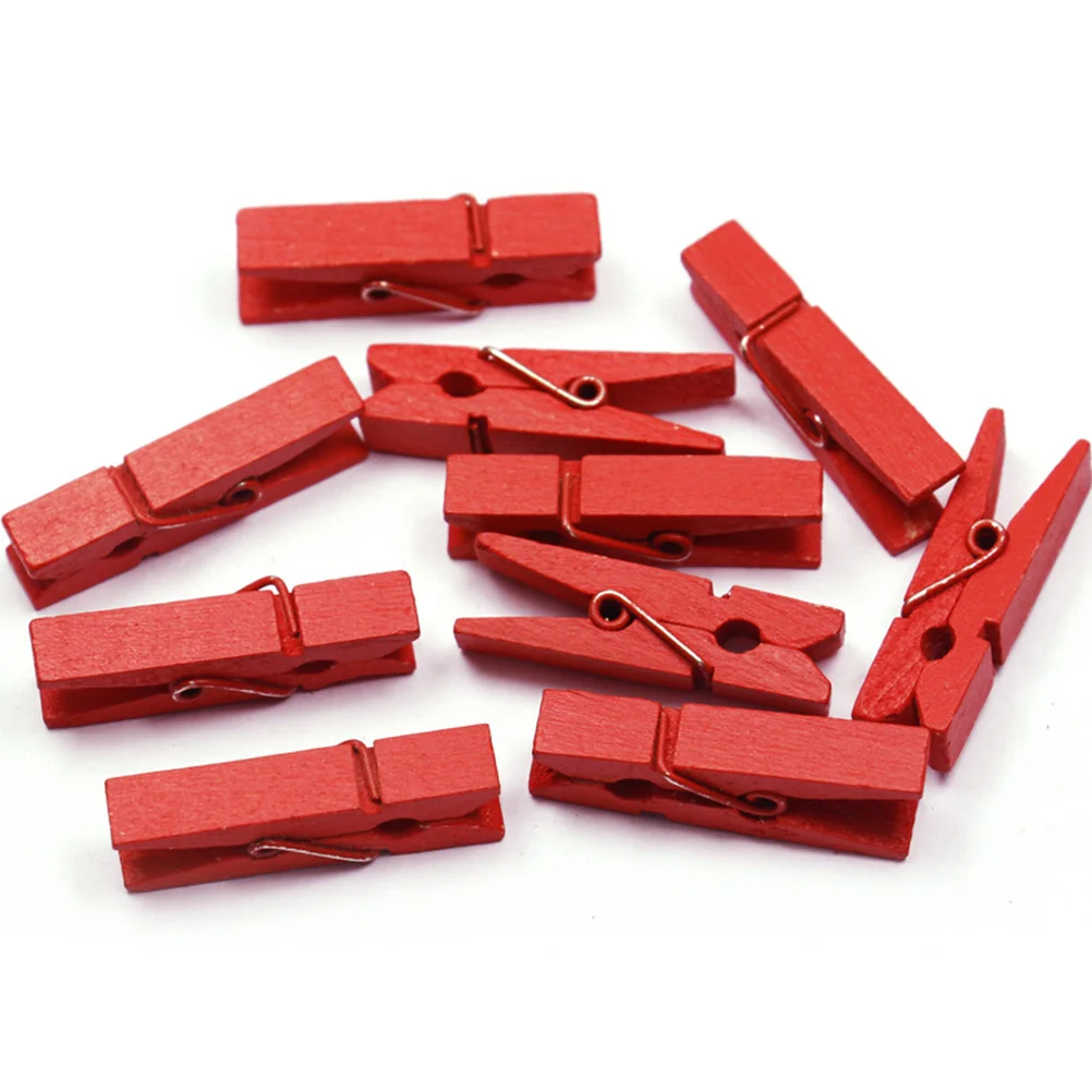 Hot Sale 20 Pcs 35mm Colored Wooden Clips Clothes Photo Paper Peg Pin Clothespin Craft Clips Party Decoration Wholesale