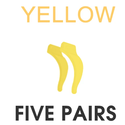 5 пар сплошной цвет силиконовый Противоскользящий держатель для очков для детей солнцезащитные очки или очки для чтения Держатель для уха крючки 12 цветов - Цвет: Цвет: желтый