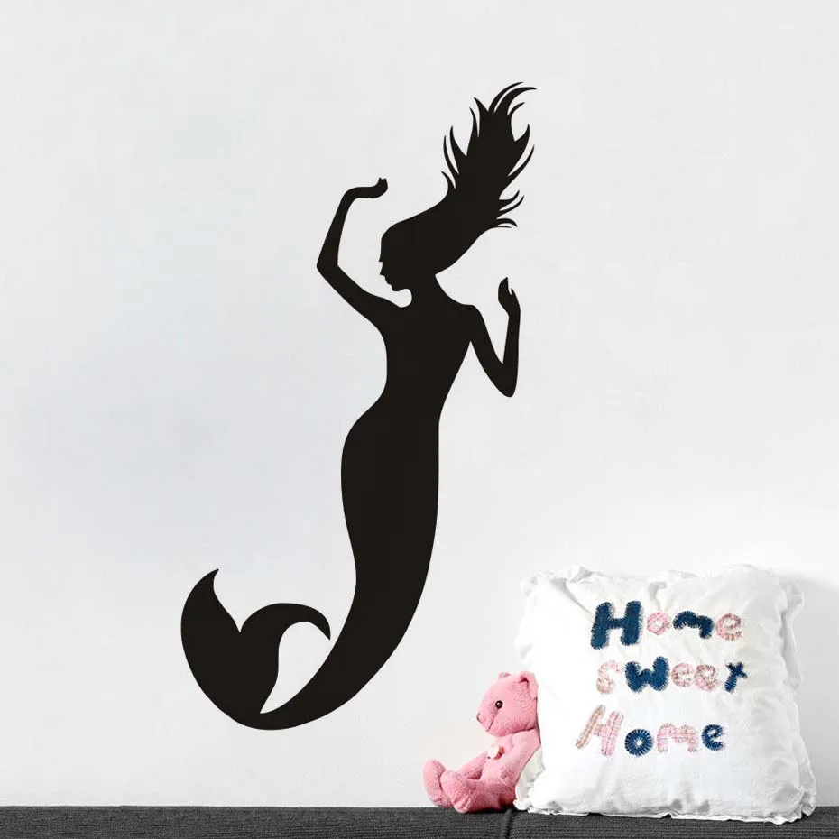 

Mermaid Girl Wall Art Decal Vinyl Wall Sticker For Girls Bedroom Living Room Modern Home Accessory Waterproof Remvable Wallpaper