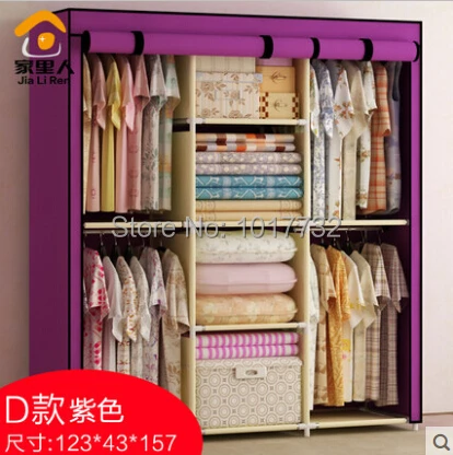 hot! free shipping! large cloth wardrobe / five grid steelframe